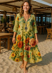 FJØRNA Rebecca Aporta Glamour Boho casual wedding guest dress with flowy fabric and bohemian style for special occasions.