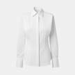FJØRNA men's classic white Oxford shirt, stylish long-sleeve top with a button-down collar, versatile for casual or professional wear.