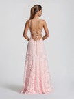 Elegant Floral Lace Spaghetti Strap Women's Maxi Dress - Evening