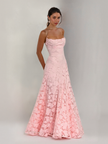 Elegant Floral Lace Spaghetti Strap Women's Maxi Dress - Evening