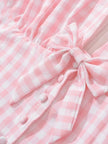 FJØRNA Coquette Gingham women's mini dress with a fitted bodice and flared skirt, perfect for party and daytime wear.