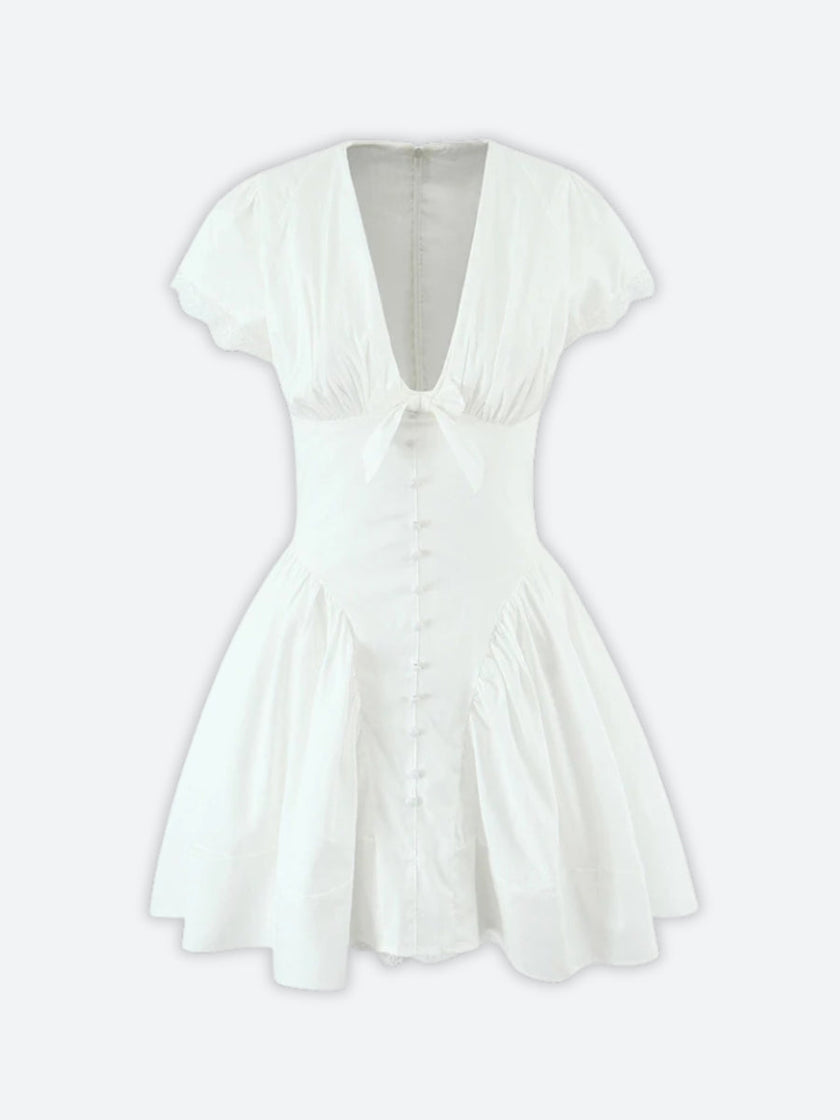 FJØRNA Coquette Gingham mini dress for women, featuring a stylish short dress with a classic gingham pattern, perfect for day or party wear.