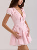 FJØRNA Coquette gingham mini dress for women, perfect for party and daytime wear, featuring a stylish and feminine design.