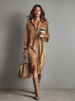 Corduroy Midi Dress For Women