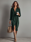 Corduroy Midi Dress For Women