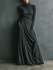 Cotton Turtleneck Maxi Dress | Evening Dress