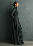 Cotton Turtleneck Maxi Dress | Evening Dress