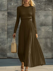 Cream Satin Pleated Maxi Dress | Casual Dress