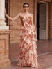 Flowy summer mini dress for women by FJØRNA featuring ruffle details and lightweight fabric, perfect for warm weather.