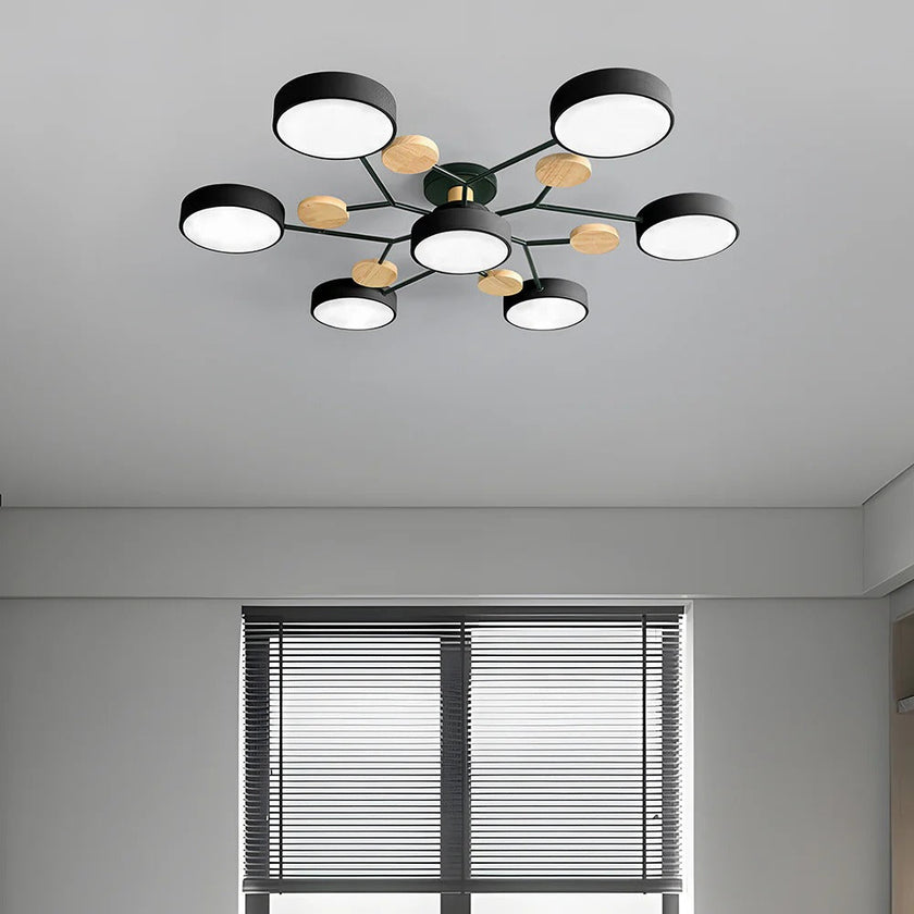 Semi-Flush Modern Halo LED Ceiling Light