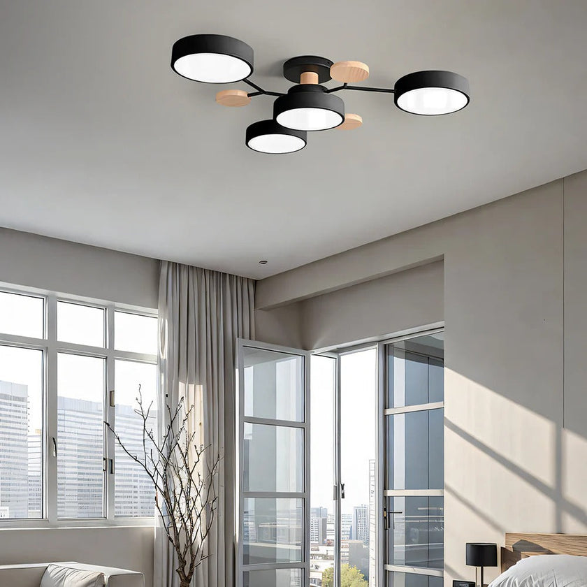 Semi-Flush Modern Halo LED Ceiling Light