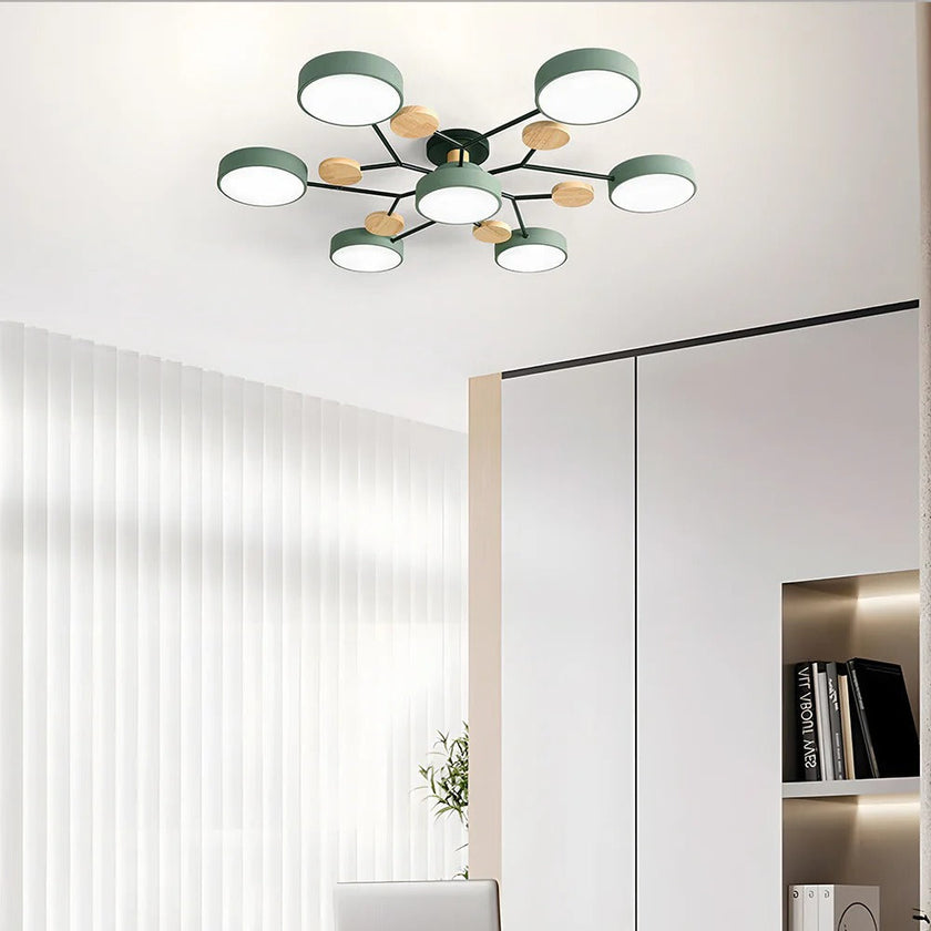 Semi-Flush Modern Halo LED Ceiling Light