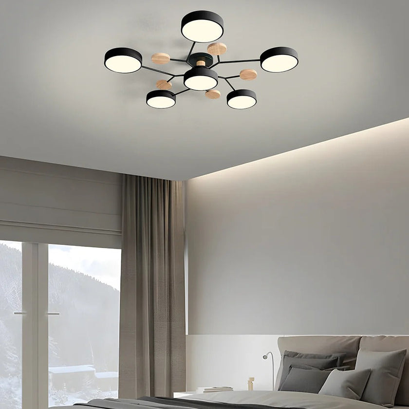 Semi-Flush Modern Halo LED Ceiling Light