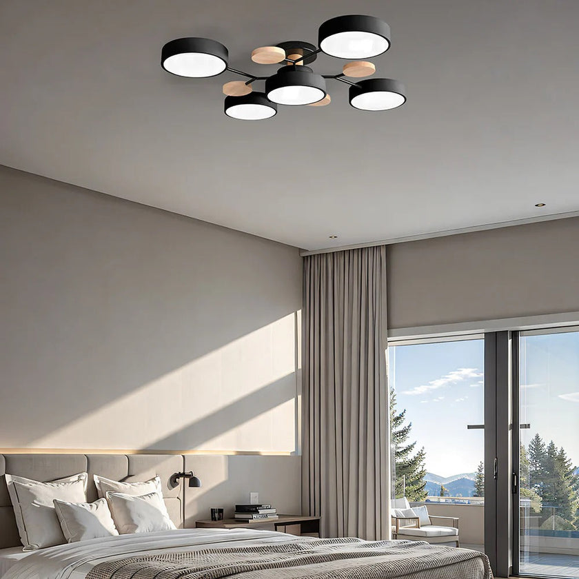 Semi-Flush Modern Halo LED Ceiling Light