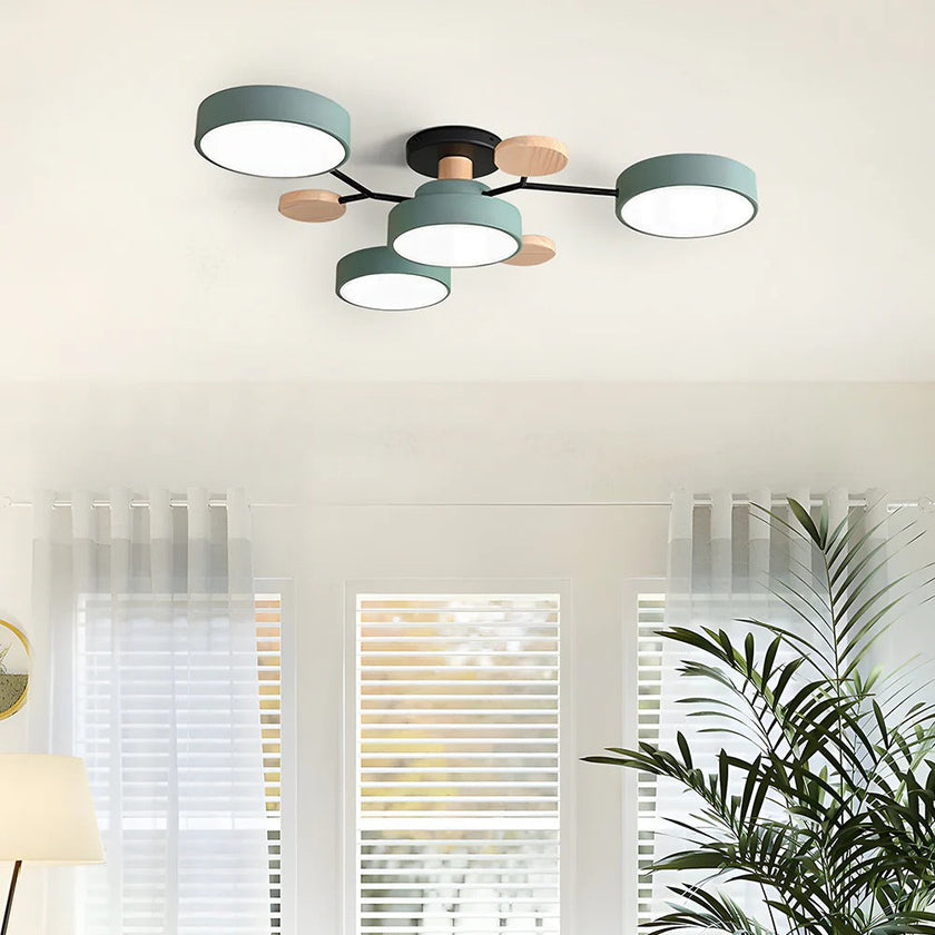 Semi-Flush Modern Halo LED Ceiling Light