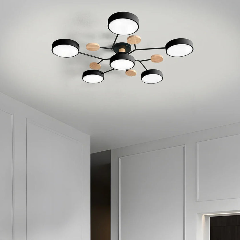 Semi-Flush Modern Halo LED Ceiling Light