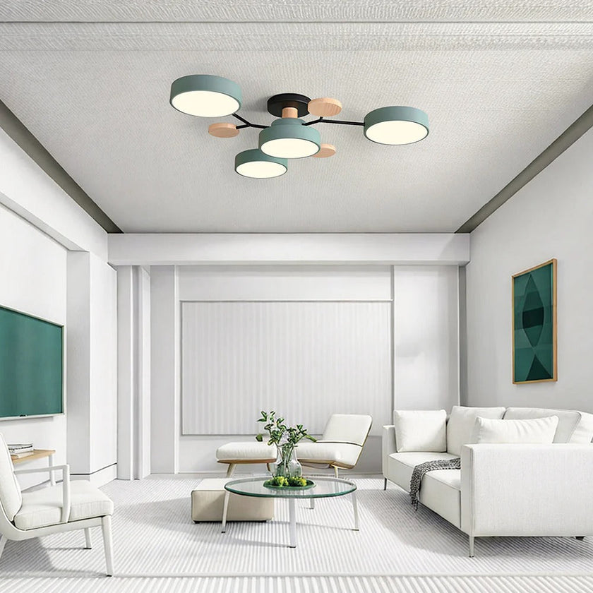Semi-Flush Modern Halo LED Ceiling Light