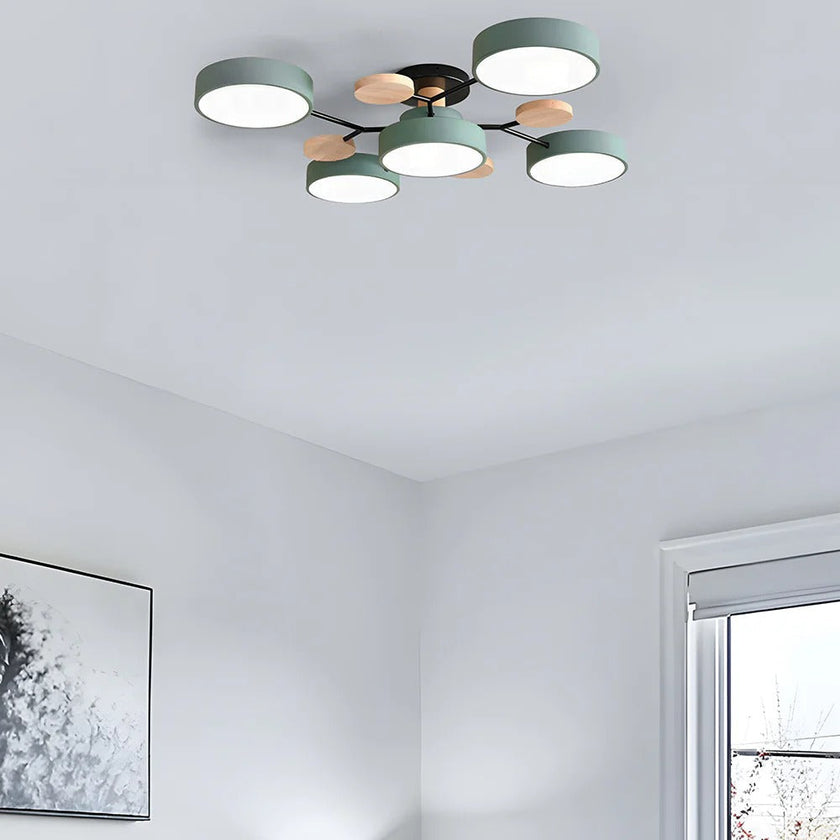 Semi-Flush Modern Halo LED Ceiling Light