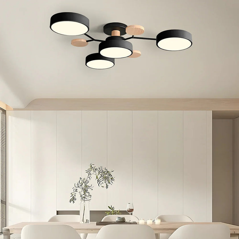 Semi-Flush Modern Halo LED Ceiling Light