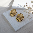 Ella | Gold Scallop Stud Earrings