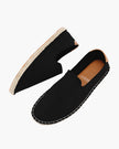 Men's cotton espadrilles with jute wrapped sole from FJØRNA, showcasing comfortable fabric and traditional woven jute detailing.