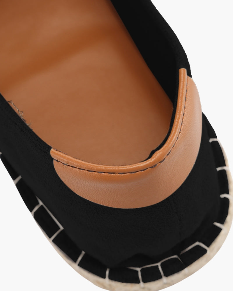 Men's cotton espadrilles with jute-wrapped sole by FJØRNA, showcasing their comfortable, casual slip-on style and woven jute detail.