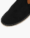 Men's cotton espadrilles with jute-wrapped sole from FJØRNA, showing breathable fabric and casual slip-on style.