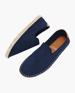 Men's cotton espadrilles by FJØRNA with jute-wrapped sole, featuring a comfortable slip-on design and woven jute details.