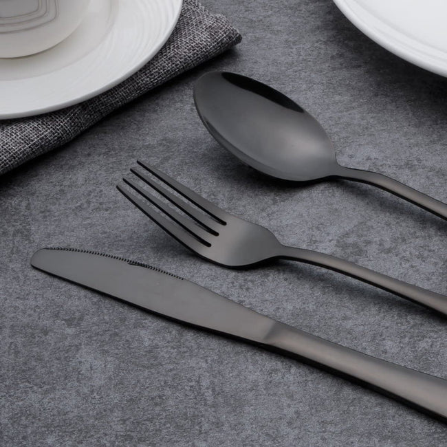 Madelhari- Elegant Black Cutlery Set made of Stainless Steel