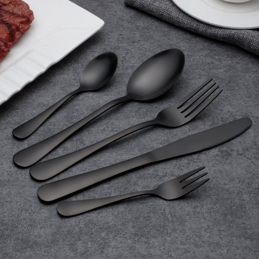 Madelhari- Elegant Black Cutlery Set made of Stainless Steel
