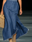 Denim Strapless Maxi Dress | Evening Dress