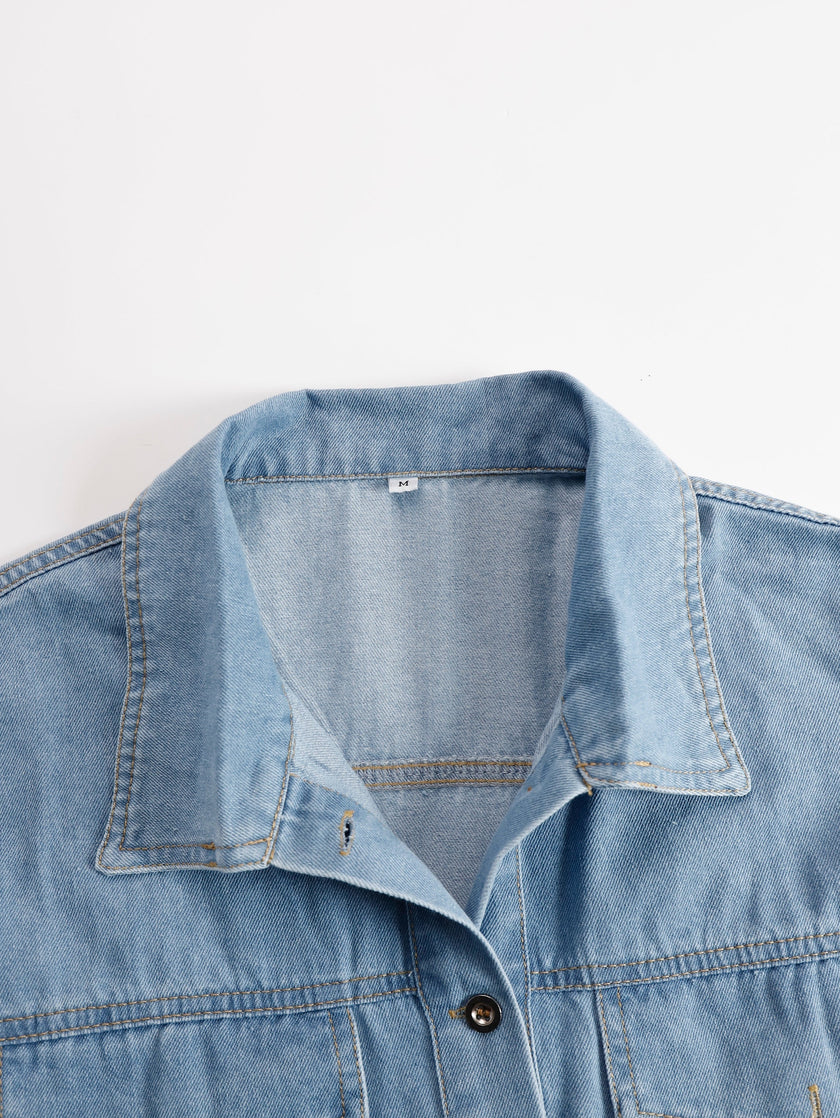 Denim Tassel Mini Dress | Casual Dress