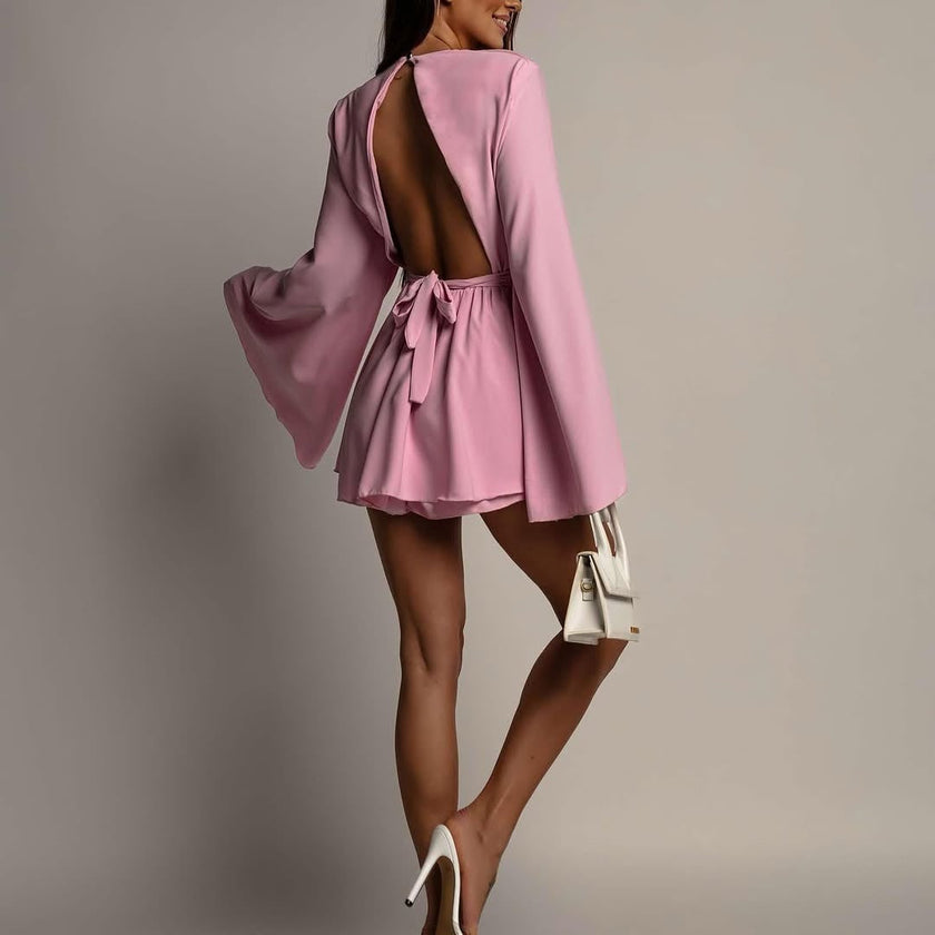 White FJØRNA mini dress, casual sleeveless dress with a fitted bodice and flared skirt, perfect for warm-weather wear.