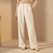 Relaxed fit drop waist straight leg trousers for women by FJØRNA, made from comfortable, stylish pants for everyday wear.
