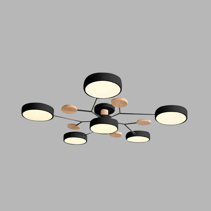 Semi-Flush Modern Halo LED Ceiling Light
