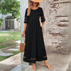 FJØRNA Elegant Maxi Dress in white, featuring flowing fabric and a stylish design, perfect for formal or casual occasions.