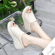 FJØRNA Eliza™ orthopedic slip-on wedge sandals in neutral tones, featuring cushioned footbed and stylish design, with Blair and Brooks models.