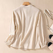 FJØRNA summer linen blouse for women with button front, casual style, lightweight and breathable top perfect for warm weather.
