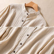 FJØRNA women's summer linen blouse with button front, casual top, lightweight and breathable for warm weather.