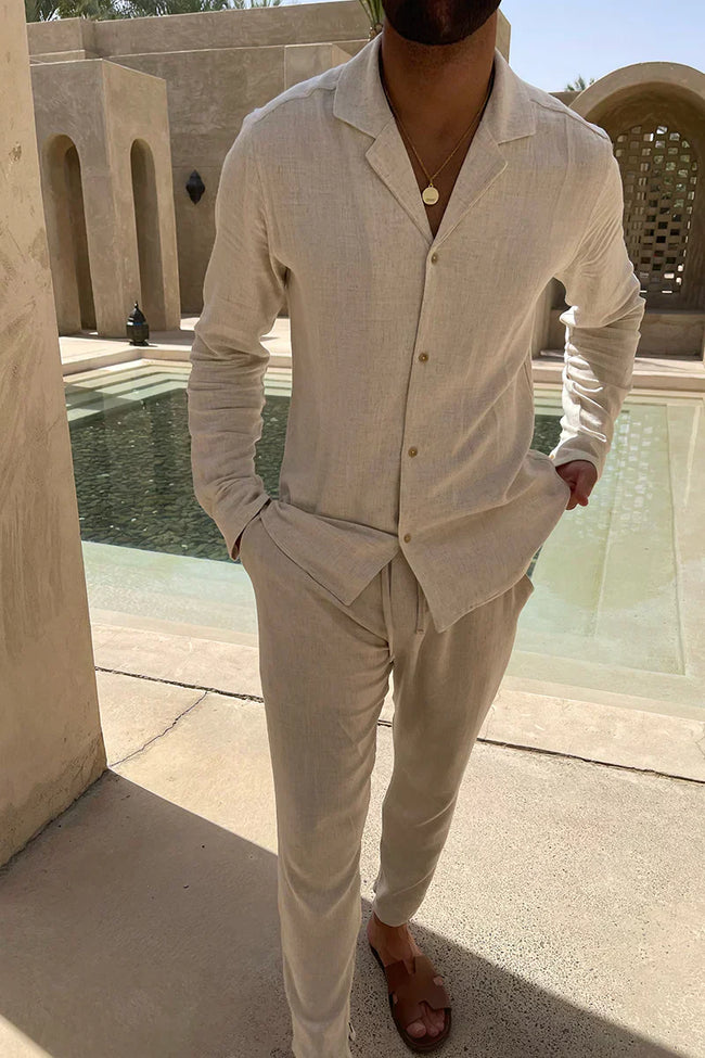 Miles | Lightweight Linen Set for Men – Shirt & Pants Combo