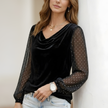 FJØRNA men's velvet top with a smooth, fitted design, shown from the front in a stylish and soft fabric finish