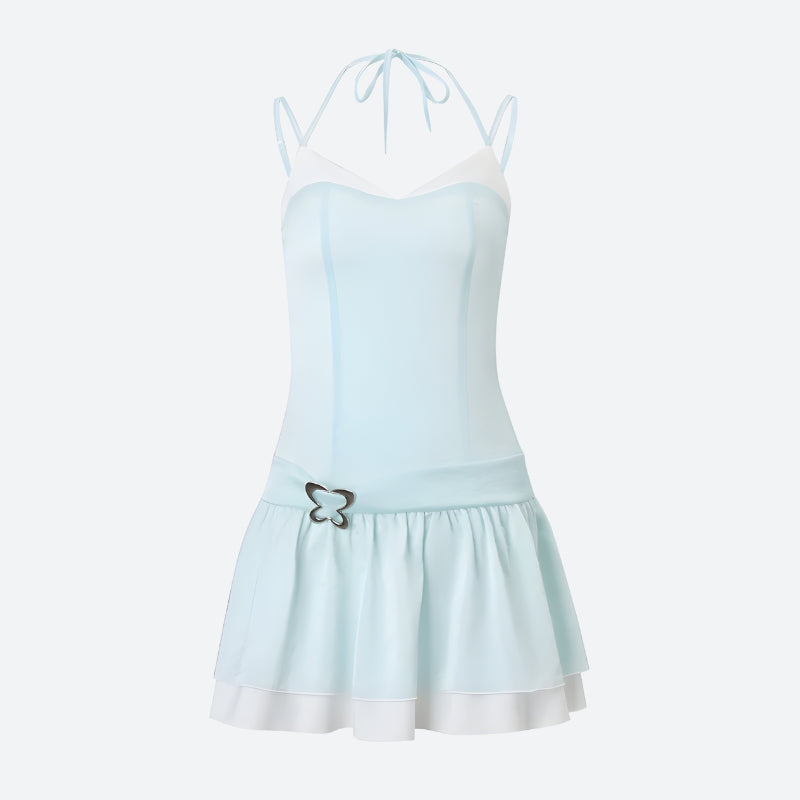 FJØRNA Fairycore butterfly mini dress for women, featuring a whimsical design, suitable for party and daytime wear.