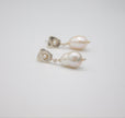 FALKEVIKA Silver Wedding Earrings Featuring Baroque Pearls
