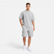 Men's casual summer set by FJØRNA, including matching T-shirt and cargo shorts, ideal for relaxed warm-weather wear.