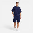 Men's casual summer matching T-shirt and cargo shorts set by FJØRNA, featuring a comfortable t-shirt and relaxed shorts.