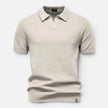 Men's slim fit knit polo shirt by FJØRNA, lightweight and breathable men's shirt shown in a stylish fit.