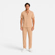 Men's summer matching set with lightweight shirt and trousers by FJØRNA, stylish and comfortable men's set for warm weather.