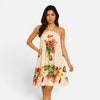 Women's FJØRNA halter mini dress with a flowy summer fit, featuring lightweight fabric and stylish design for warm-weather wear.