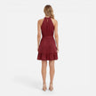 Women's lightweight, elegant halter neck summer mini dress by FJØRNA, featuring a stylish and comfortable design.