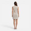 FJØRNA women's sleeveless striped dress with button front and slim fit, featuring a stylish and casual design.